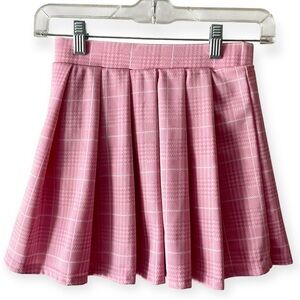 Shosho Pink Skater Mini Skirt Pleated Casual
